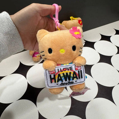 Hawaii Hello Kitty Plush Doll Keychain Charms